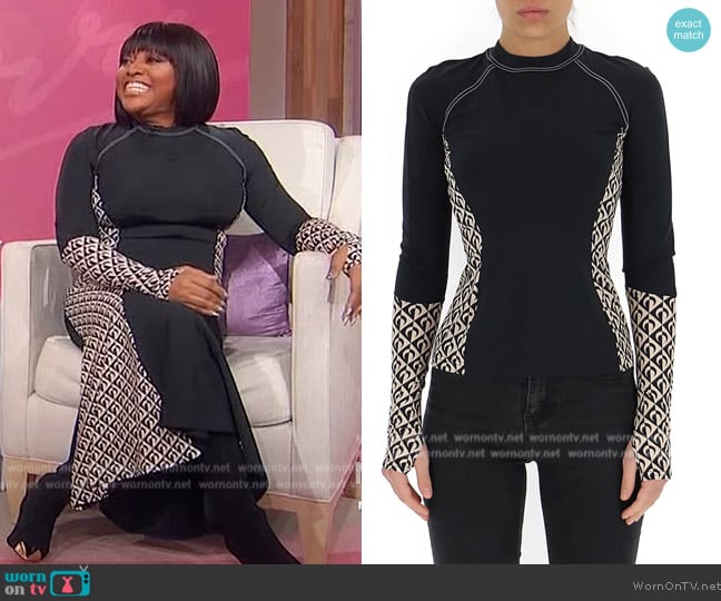 Marine Serre Second Skin Panelled Top worn by Sherri Shepherd on Sherri