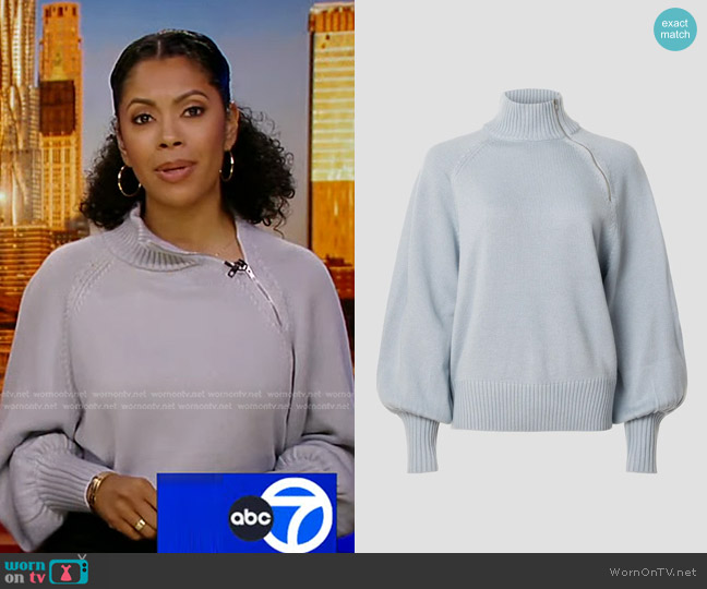 WornOnTV: Shirtleen’s grey zip neck sweater on Good Morning America ...