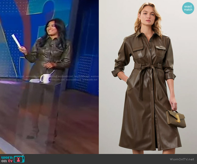 Marissa Webb Collective Faux Leather Dress worn by Reena Roy on Good Morning America