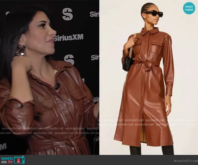 Marissa Webb Collective Faux Leather Shirt Dress worn by Joelle Garguilo on E! News