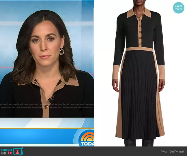 Reiss Mia Two-Tone Knit Shirtdress worn by Hallie Jackson on Today