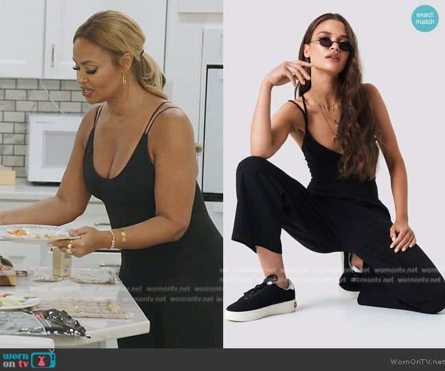 Na-Kd Double Strap Jumpsuit worn by Gizelle Bryant on The Real Housewives of Potomac