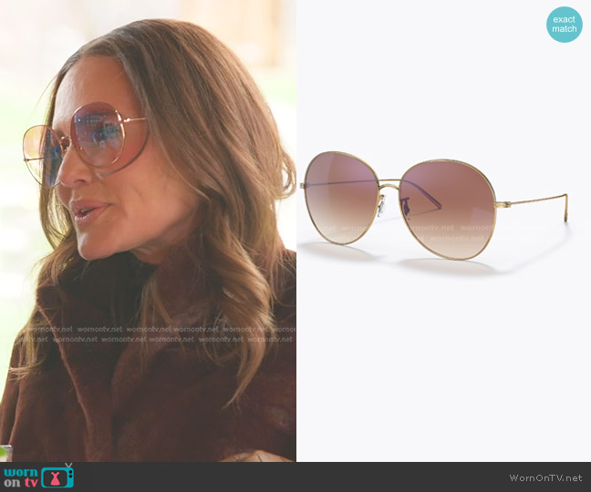 Oliver Peoples Ysela Pilot-Frame Sunglasses worn by Meredith Marks on The Real Housewives of Salt Lake City