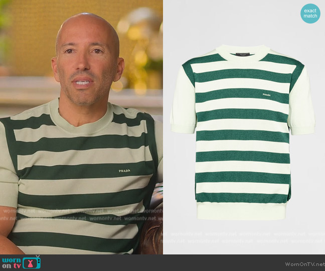 Prada Stripe Sweater worn by Jason Oppenheim on Selling Sunset