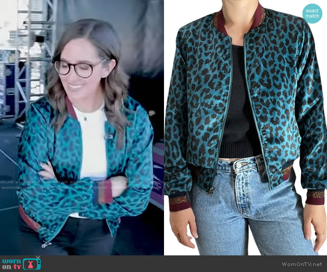 Pam & Gela Reversible Leopard Crushed Bomber Jacket worn by Savannah Sellers on Today