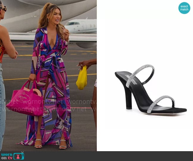 Paris Texas Holly Linda Embellished Mules worn by Chrishell Stause on Selling Sunset