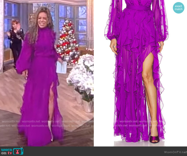 Patbo Ruffle Maxi Skirt worn by Sunny Hostin on The View