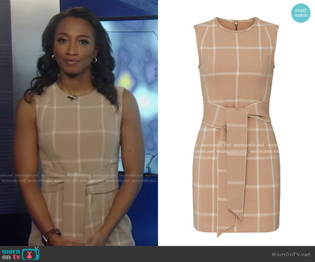 Toccin Plaid Front Tie Sheath worn by Brittany Bell on Good Morning America