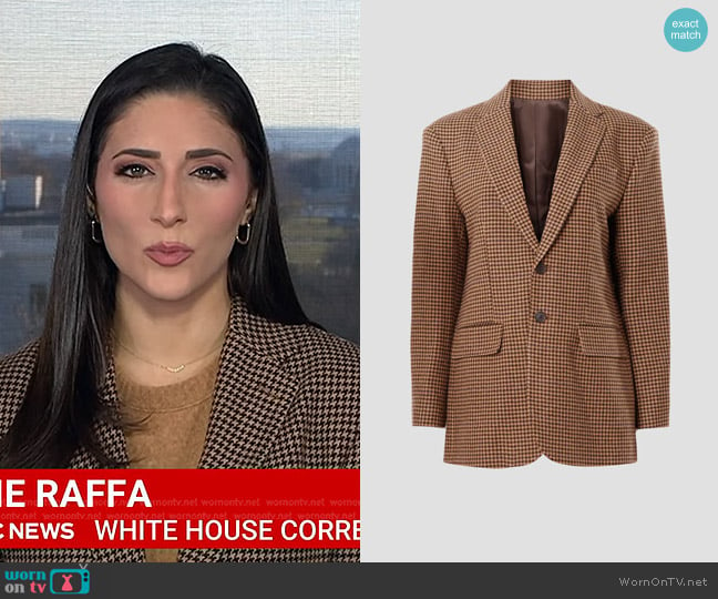 Polo Ralph Lauren Relaxed Plaid Blazer worn by Allie Raffa on NBC News Daily