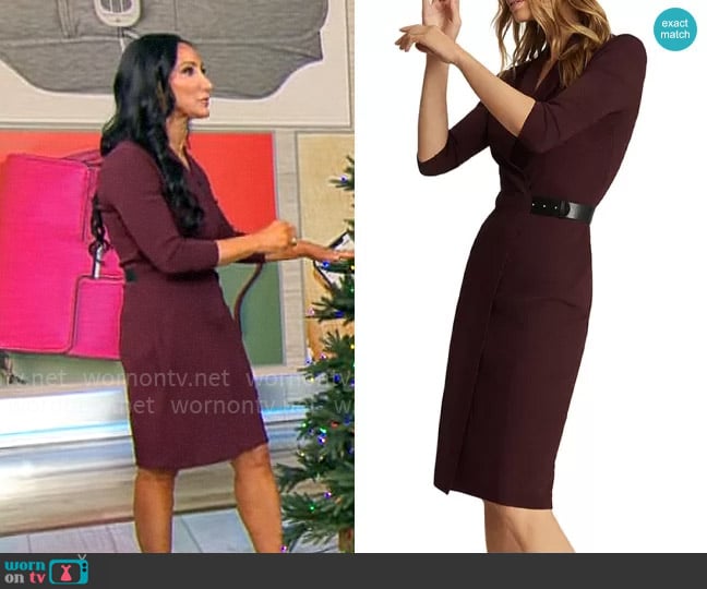 Reiss Luisa Dress worn by Elizabeth Werner on CBS Mornings