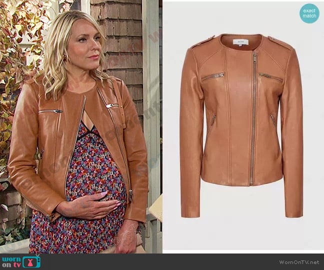 Reiss Ossie Biker Jacket worn by Nicole Walker (Arianne Zucker) on Days of our Lives