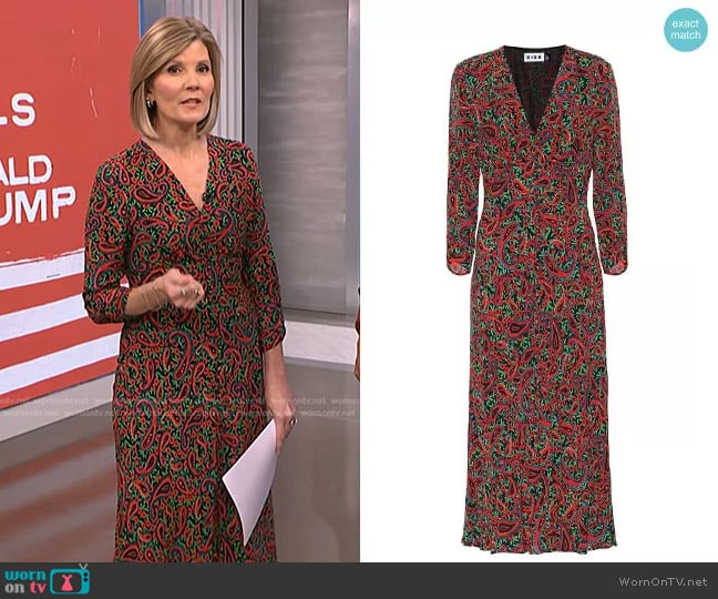 Rixo Katie Printed Midi Dress worn by Kate Snow on NBC News Daily