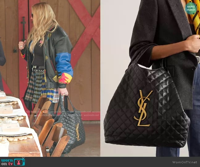 Saint Laurent Icare Embellished Quilted Leather Tote worn by Heather Gay on The Real Housewives of Salt Lake City