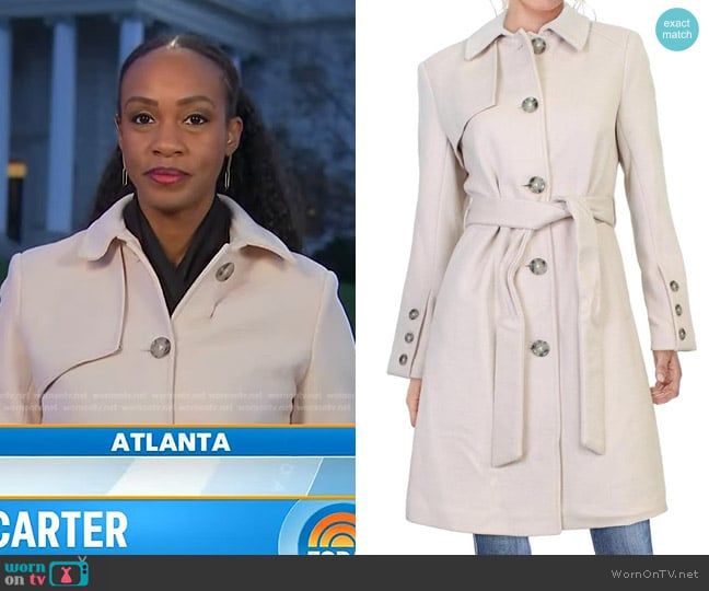 Sam Edelman Wool Blend Belted Mid-Length Coat worn by Blayne Alexander on Today