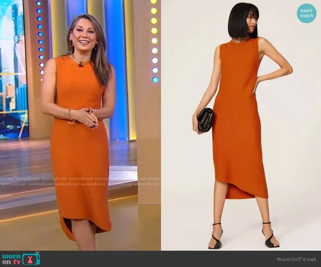 Victor Alfaro Collective Sleeveless Sweater Dress worn by Ginger Zee on Good Morning America