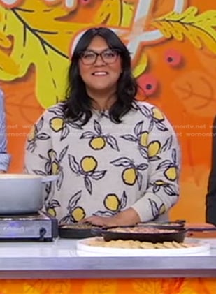 Sohla El-Waylly's lemon print sweater on Good Morning America