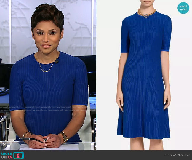 WornOnTV: Jericka’s blue ribbed knit dress on CBS Evening News ...