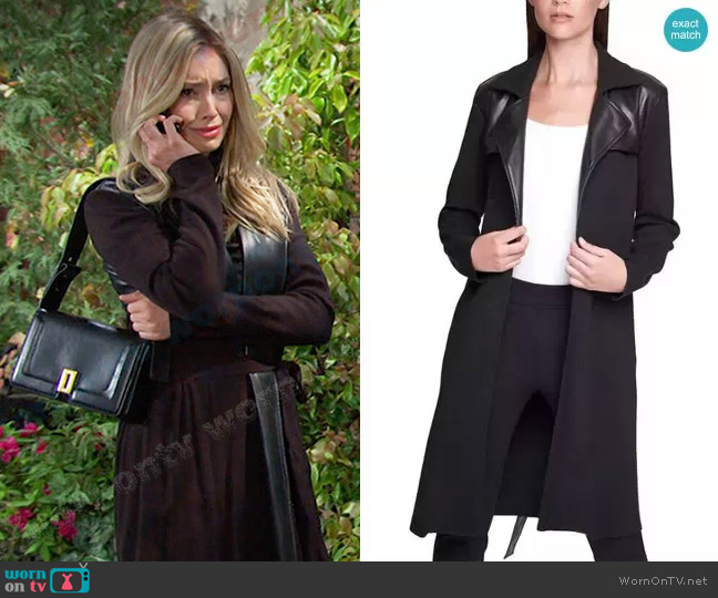 Calvin Klein Sweater Trench worn by Theresa Donovan (Emily O'Brien) on Days of our Lives