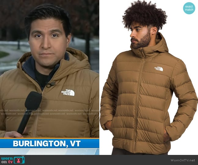 The North Face Aconcagua Insulated Hooded Jacket in Utility Brown worn by George Solis on Today