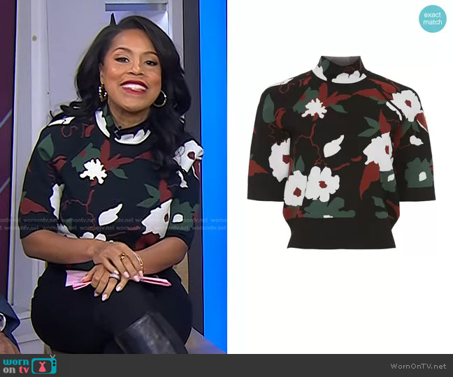 Tanya Taylor Rachel Sweater worn by Sheinelle Jones on Today