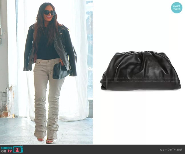 Bottega Veneta The Pouch Leather Clutch worn by Lisa Barlow on The Real Housewives of Salt Lake City