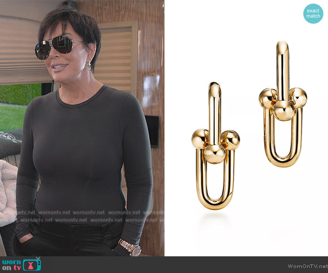  Large Link Earrings Tiffany  worn by Kris Jenner (Kris Jenner) on The Kardashians