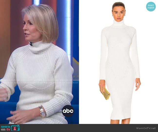 Tom Ford Ribbed Turtleneck Midi Dress worn by Dr. Jennifer Ashton on Good Morning America