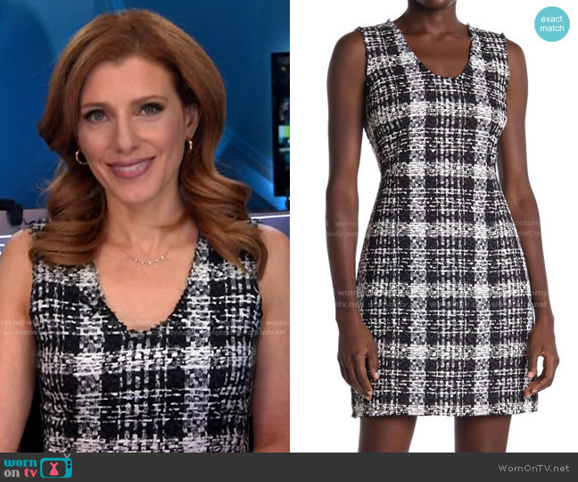 Theory Tweed Plaid Mini Dress worn by Julia Boorstin on NBC News Daily