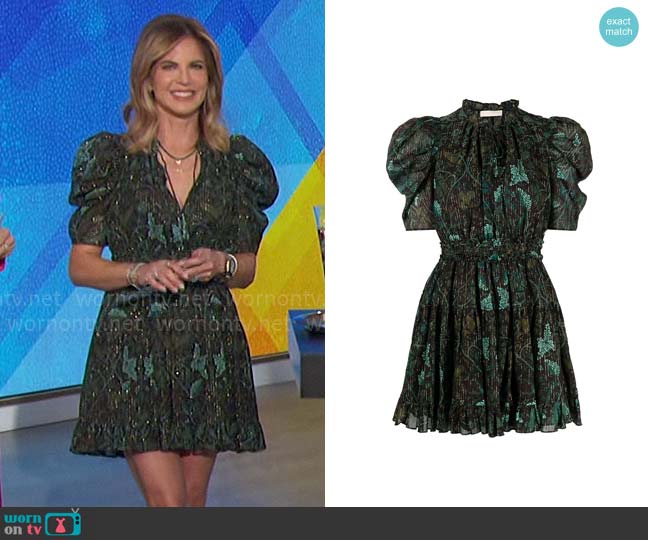 Ulla Johnson Ada Dress in Rainforest worn by Natalie Morales on The Talk