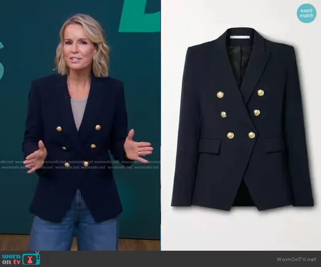 Veronica Beard Miller Dickey Jacket in Navy with Gold Buttons worn by Dr. Jennifer Ashton on Good Morning America