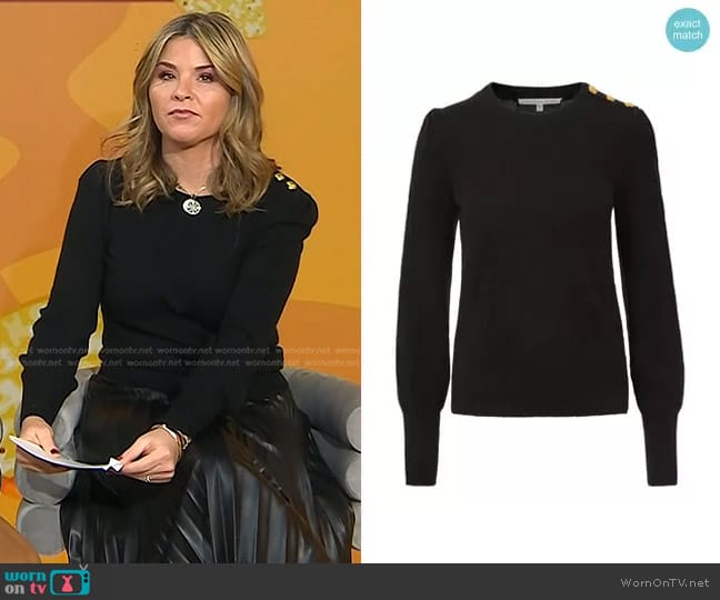 Veronica Beard Nelia Cashmere Crewneck Sweater worn by Jenna Bush Hager on Today