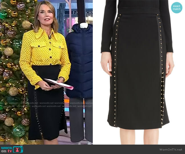 Altuzarra Welkes Grommet Detail Skirt worn by Savannah Guthrie on Today