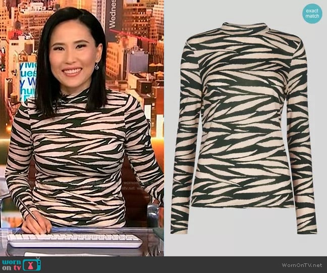 Whistles Tiger Stripe Essential Top worn by Vicky Nguyen on NBC News Daily