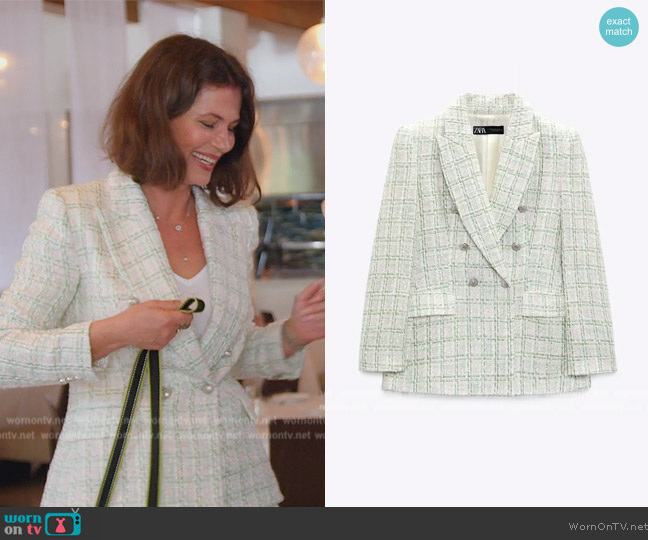 Zara Textured Blazer worn by Julia Lemigova (Julia Lemigova) on The Real Housewives of Miami