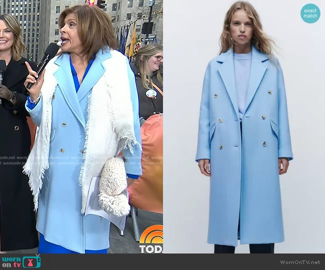 Zara Wool Blend Oversized Coat worn by Hoda Kotb on Today