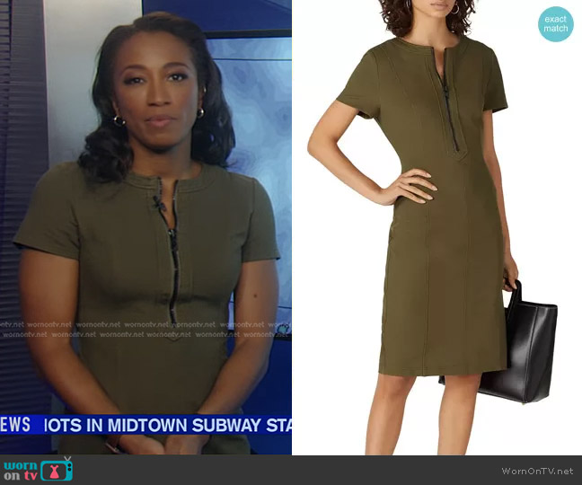 WornOnTV: Brittany’s green zip front dress on Good Morning America ...