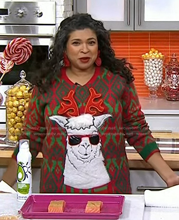 Aarti Sequeira's Llama Ugly Christmas Sweater on Today