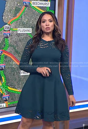 Adelle’s green eyelet flare dress on Today