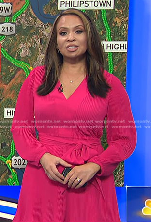 Adelle's pink v-neck mini dress on Today