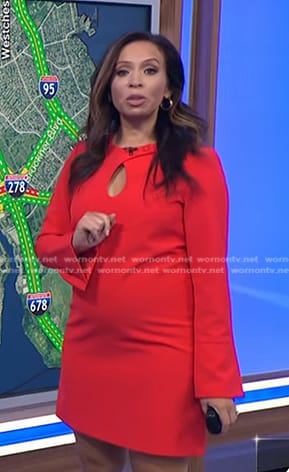 Adelle's red keyhole dress on Today