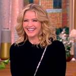 Sara’s black zip front sweater on The View