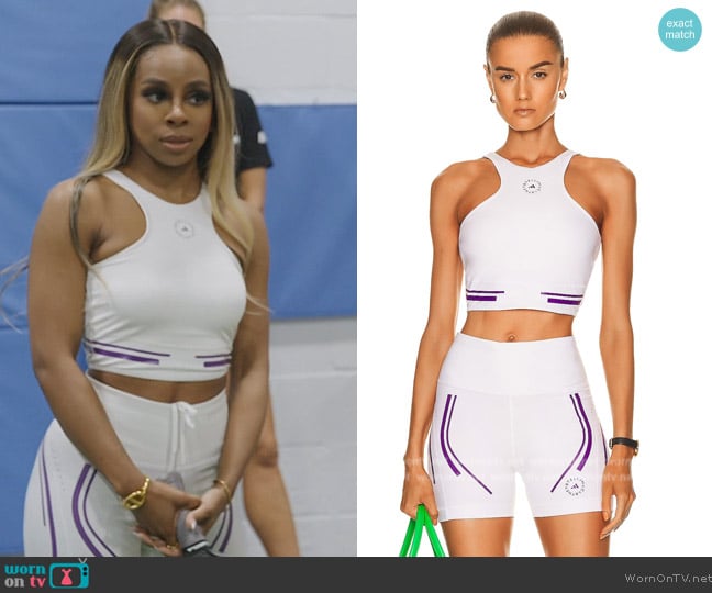 Adidas by Stella McCartney True Pace Crop Top worn by Candiace Dillard Bassett on The Real Housewives of Potomac