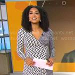 Adriana Diaz’s mixed print maternity wrap dress on CBS Mornings