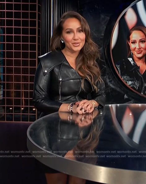 Adrienne’s black leather moto jacket