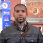 Shaquille Brewster’s navy quilted jacket on NBC News Daily