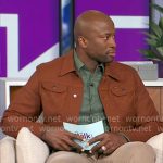 Akbar’s brown trucker jacket on The Talk