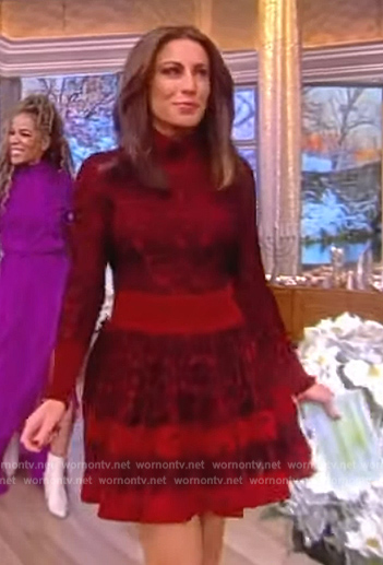 Alyssa's red long sleeve mini dress on The View