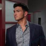 Alex’s blue floral button down shirt on Days of our Lives