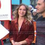 Alexa PenaVega’s brown velvet blazer and pants on Today