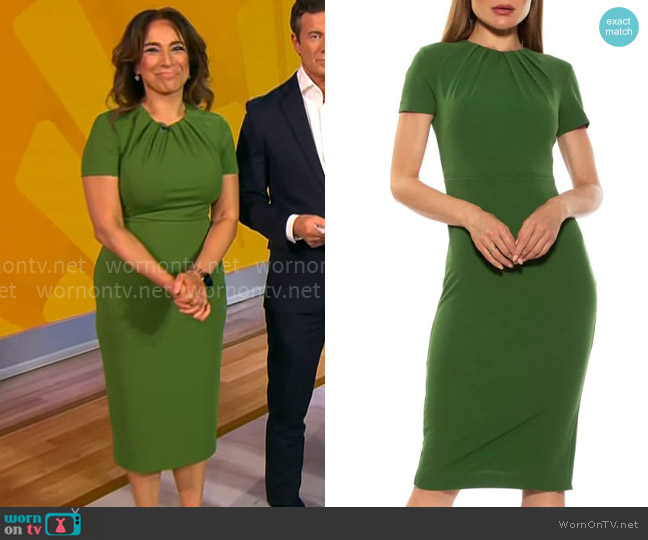 WornOnTV: Michelle Miller’s green short sleeve sheath dress on CBS ...